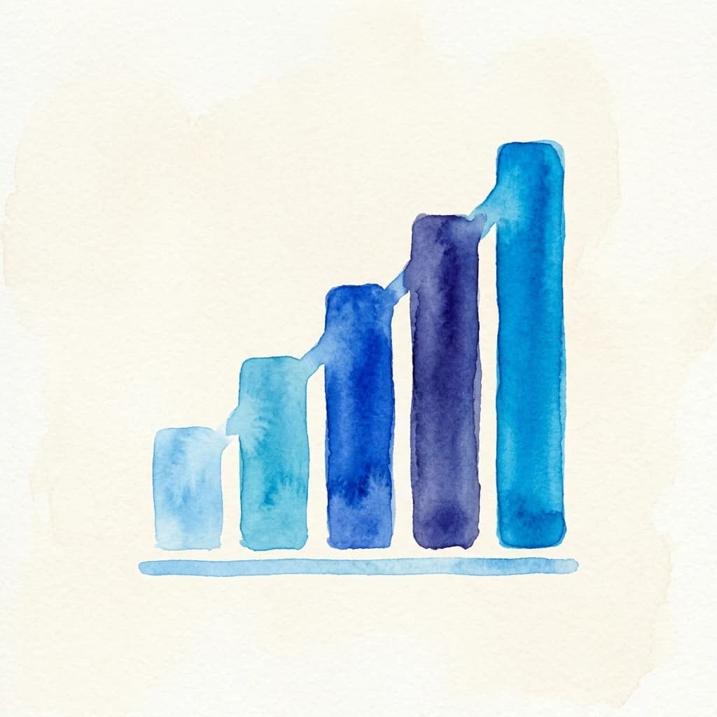 Watercolor ascending bar chart