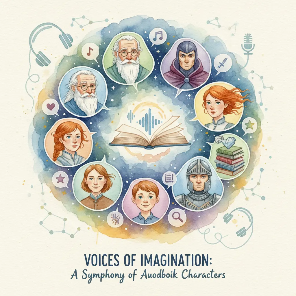 Watercolor illustration of diverse voices and character archetypes