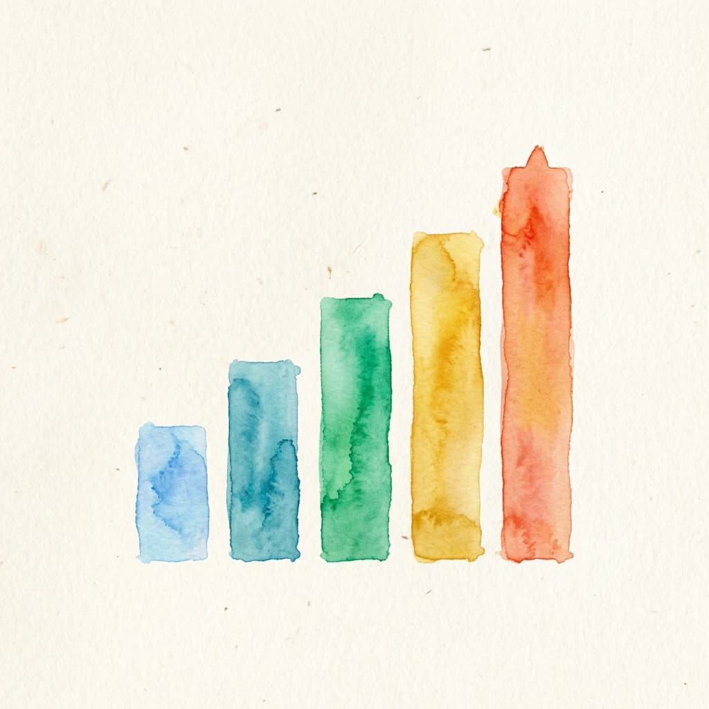 Watercolor rising equalizer bars